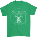 Vitruvian Biker Motorcycle Motorbike Mens T-Shirt Cotton Gildan Irish Green