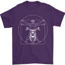 Vitruvian Biker Motorcycle Motorbike Mens T-Shirt Cotton Gildan Purple