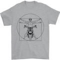 Vitruvian Biker Motorcycle Motorbike Mens T-Shirt Cotton Gildan Sports Grey