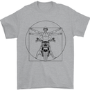 Vitruvian Biker Motorcycle Motorbike Mens T-Shirt Cotton Gildan Sports Grey