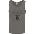 Vitruvian Biker Motorcycle Motorbike Mens Vest Tank Top Charcoal