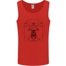 Vitruvian Biker Motorcycle Motorbike Mens Vest Tank Top Red