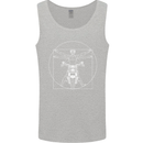 Vitruvian Biker Motorcycle Motorbike Mens Vest Tank Top Sports Grey