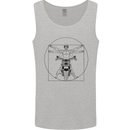 Vitruvian Biker Motorcycle Motorbike Mens Vest Tank Top Sports Grey