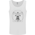 Vitruvian Biker Motorcycle Motorbike Mens Vest Tank Top White