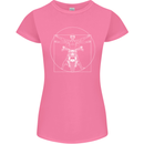 Vitruvian Biker Motorcycle Motorbike Womens Petite Cut T-Shirt Azalea