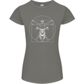 Vitruvian Biker Motorcycle Motorbike Womens Petite Cut T-Shirt Charcoal