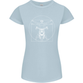 Vitruvian Biker Motorcycle Motorbike Womens Petite Cut T-Shirt Light Blue