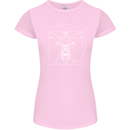 Vitruvian Biker Motorcycle Motorbike Womens Petite Cut T-Shirt Light Pink
