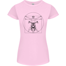 Vitruvian Biker Motorcycle Motorbike Womens Petite Cut T-Shirt Light Pink