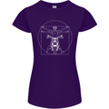 Vitruvian Biker Motorcycle Motorbike Womens Petite Cut T-Shirt Purple