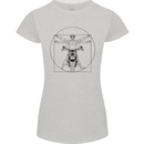 Vitruvian Biker Motorcycle Motorbike Womens Petite Cut T-Shirt Sports Grey