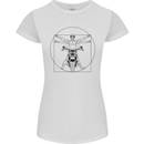 Vitruvian Biker Motorcycle Motorbike Womens Petite Cut T-Shirt White