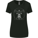 Vitruvian Biker Motorcycle Motorbike Womens Wider Cut T-Shirt Black