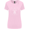Vitruvian Biker Motorcycle Motorbike Womens Wider Cut T-Shirt Light Pink