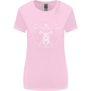 Vitruvian Biker Motorcycle Motorbike Womens Wider Cut T-Shirt Light Pink