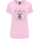 Vitruvian Biker Motorcycle Motorbike Womens Wider Cut T-Shirt Light Pink