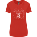 Vitruvian Biker Motorcycle Motorbike Womens Wider Cut T-Shirt Red