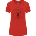Vitruvian Biker Motorcycle Motorbike Womens Wider Cut T-Shirt Red