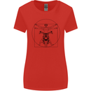 Vitruvian Biker Motorcycle Motorbike Womens Wider Cut T-Shirt Red