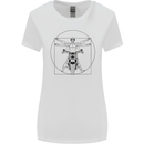 Vitruvian Biker Motorcycle Motorbike Womens Wider Cut T-Shirt White