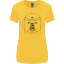 Vitruvian Biker Motorcycle Motorbike Womens Wider Cut T-Shirt Yellow