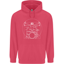 Vitruvian Drummer Funny Drumming Childrens Kids Hoodie Heliconia