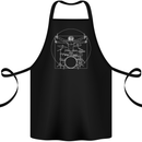 Vitruvian Drummer Funny Drumming Cotton Apron 100% Organic Black