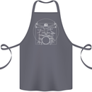 Vitruvian Drummer Funny Drumming Cotton Apron 100% Organic Steel
