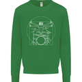 Vitruvian Drummer Funny Drumming Kids Sweatshirt Jumper Irish Green