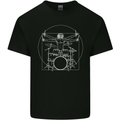 Vitruvian Drummer Funny Drumming Kids T-Shirt Childrens Black