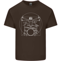Vitruvian Drummer Funny Drumming Kids T-Shirt Childrens Chocolate