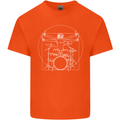Vitruvian Drummer Funny Drumming Kids T-Shirt Childrens Orange