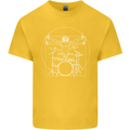 Vitruvian Drummer Funny Drumming Kids T-Shirt Childrens Yellow