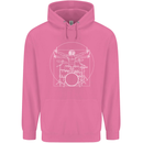 Vitruvian Drummer Funny Drumming Mens 80% Cotton Hoodie Azelea