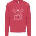 Vitruvian Drummer Funny Drumming Mens Sweatshirt Jumper Heliconia