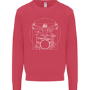 Vitruvian Drummer Funny Drumming Mens Sweatshirt Jumper Heliconia