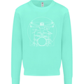 Vitruvian Drummer Funny Drumming Mens Sweatshirt Jumper Peppermint