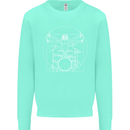 Vitruvian Drummer Funny Drumming Mens Sweatshirt Jumper Peppermint