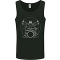 Vitruvian Drummer Funny Drumming Mens Vest Tank Top Black
