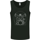 Vitruvian Drummer Funny Drumming Mens Vest Tank Top Black