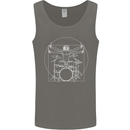 Vitruvian Drummer Funny Drumming Mens Vest Tank Top Charcoal