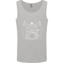 Vitruvian Drummer Funny Drumming Mens Vest Tank Top Sports Grey