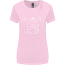 Vitruvian Drummer Funny Drumming Womens Wider Cut T-Shirt Light Pink