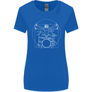Vitruvian Drummer Funny Drumming Womens Wider Cut T-Shirt Royal Blue