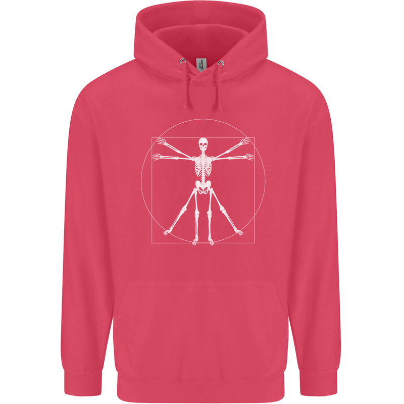 Vitruvian Skeleton Halloween Skull Funny Childrens Kids Hoodie Heliconia