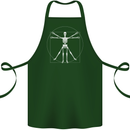 Vitruvian Skeleton Halloween Skull Funny Cotton Apron 100% Organic Forest Green