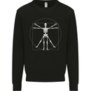 Vitruvian Skeleton Halloween Skull Funny Kids Sweatshirt Jumper Black