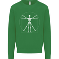 Vitruvian Skeleton Halloween Skull Funny Kids Sweatshirt Jumper Irish Green