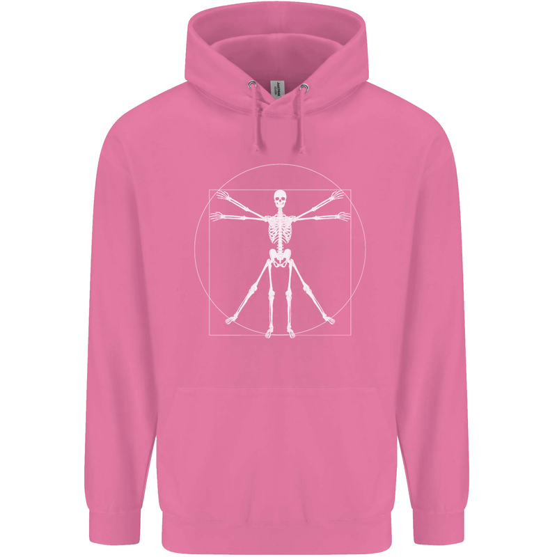 Vitruvian Skeleton Halloween Skull Funny Mens 80% Cotton Hoodie Azelea